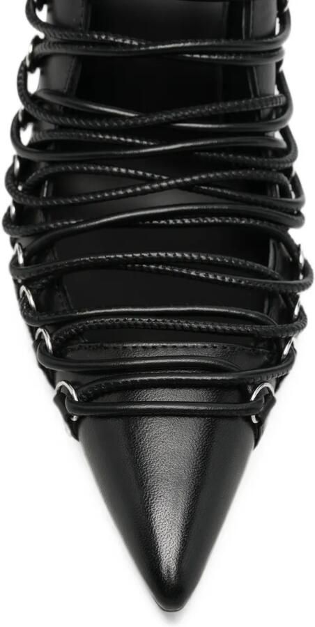 Patrizia Pepe Pumps met puntige neus en veters Zwart