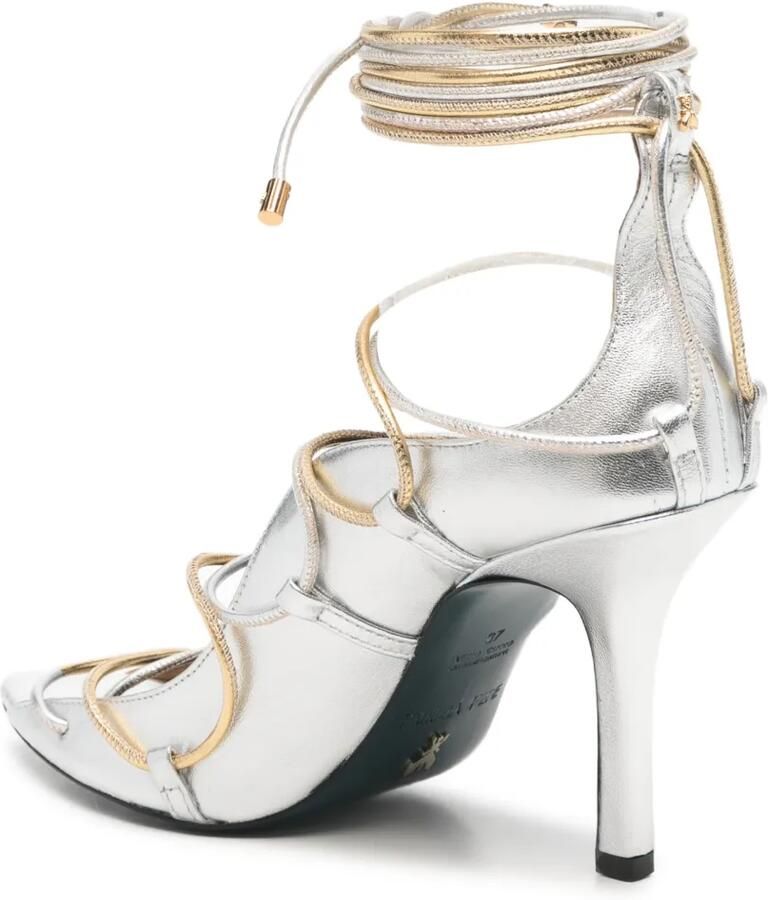 Patrizia Pepe laminated lace-up sandals Zilver - Foto 2