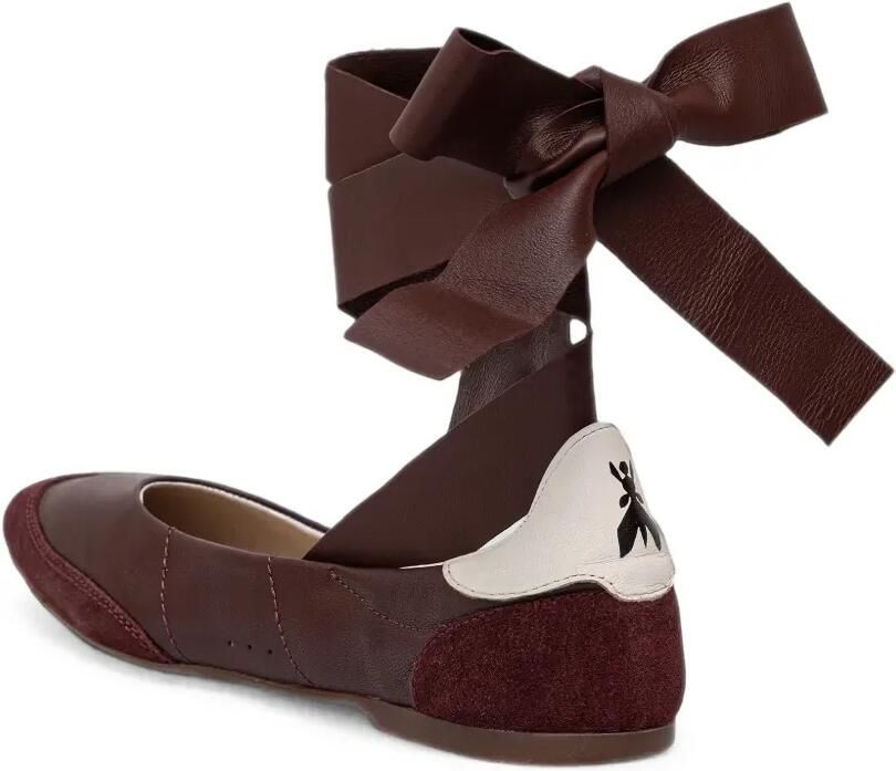 Patrizia Pepe leather tie-fastening ballet flats Bruin - Foto 2