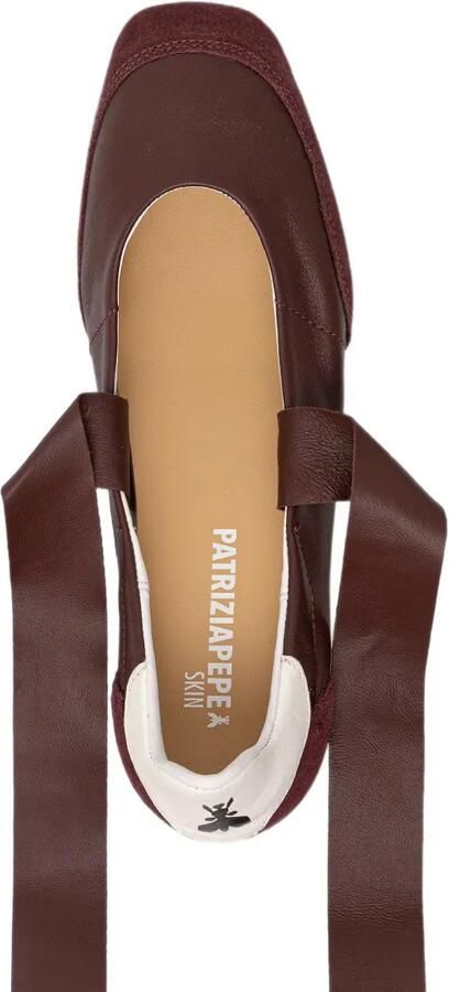 Patrizia Pepe leather tie-fastening ballet flats Bruin - Foto 4