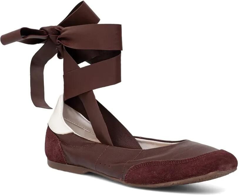 Patrizia Pepe leather tie-fastening ballet flats Bruin - Foto 3