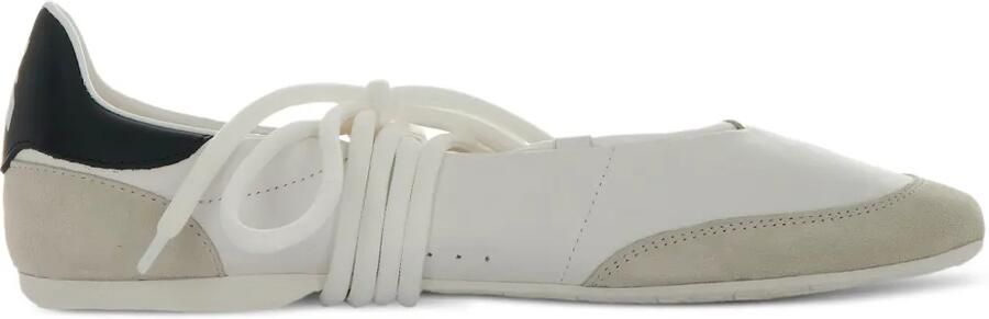 Patrizia Pepe Leren ballerina's met veters Wit