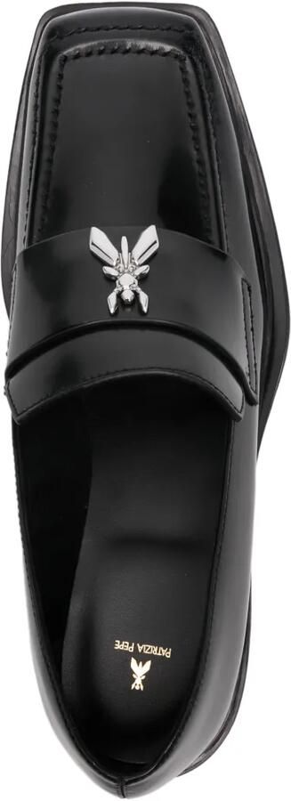 Patrizia Pepe Leren loafers met logoplakkaat Zwart - Foto 4