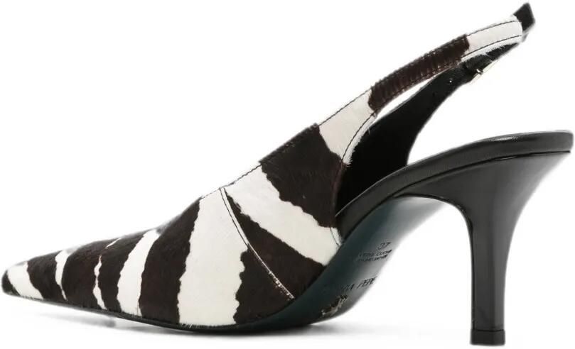 Patrizia Pepe Leren slingback pumps met zebraprint Zwart - Foto 3