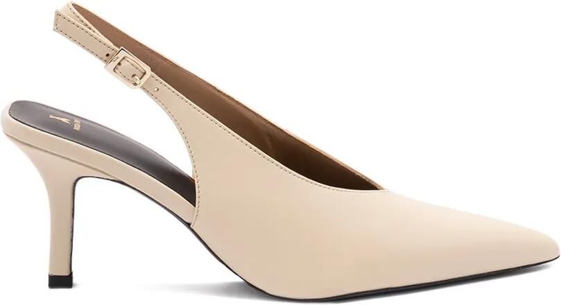Patrizia Pepe Leren slingback sandalen Beige