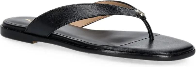 Patrizia Pepe Leren teenslippers met logoplakkaat Zwart - Foto 5