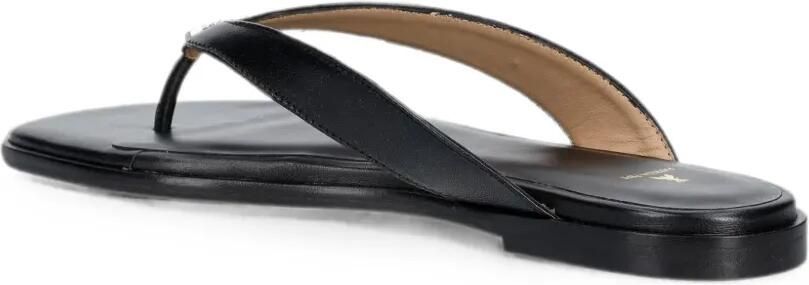 Patrizia Pepe Leren teenslippers met logoplakkaat Zwart - Foto 4