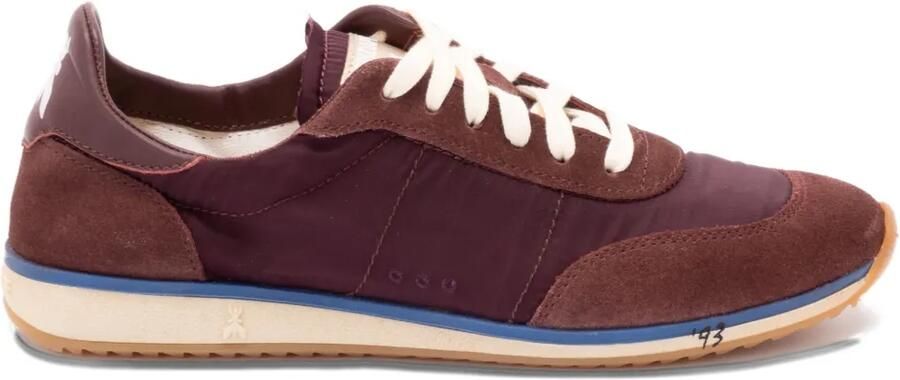 Patrizia Pepe Low-top sneakers met suède vlakken Bruin