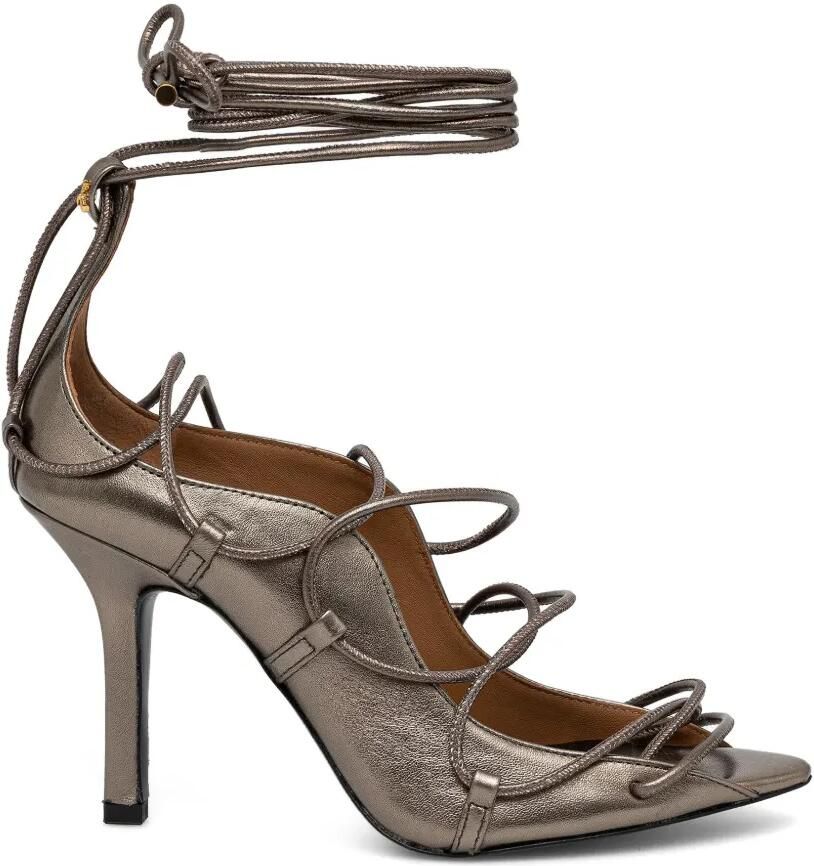 Patrizia Pepe Metallic pumps met veters Bruin