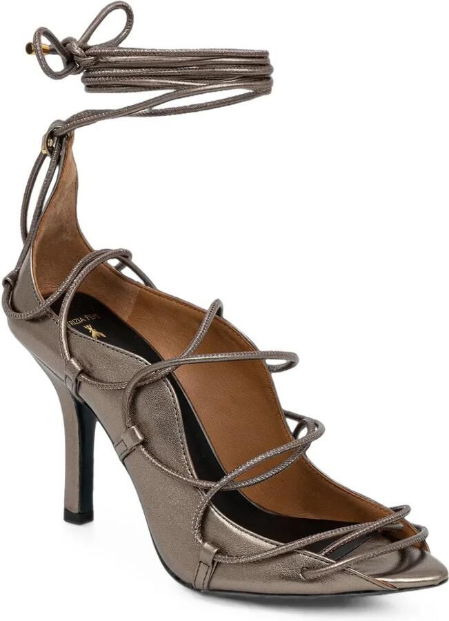 Patrizia Pepe Metallic pumps met veters Bruin - Foto 4