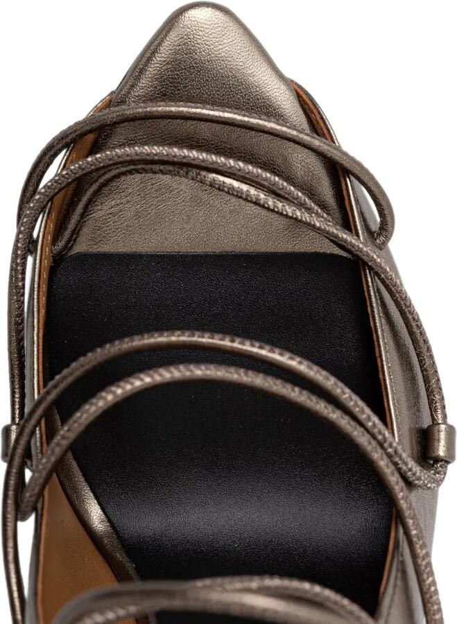 Patrizia Pepe Metallic pumps met veters Bruin - Foto 3