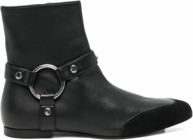 Patrizia Pepe My Skin ring-detail ankle boots Zwart