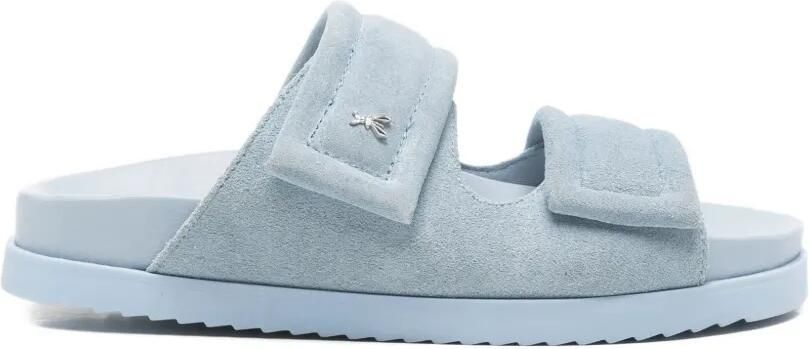 Patrizia Pepe Platte suède sandalen Blauw
