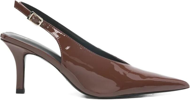 Patrizia Pepe Pumps met leren hak Bruin
