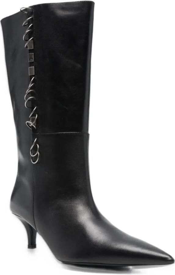 Patrizia Pepe ring-embellished pointed-toe boots Zwart - Foto 3