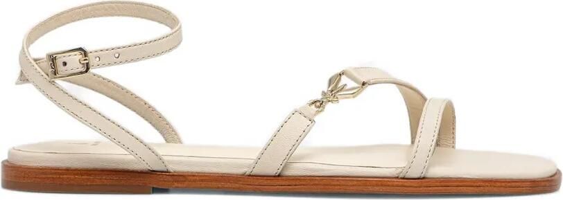 Patrizia Pepe Sandalen met logoplakkaat Beige