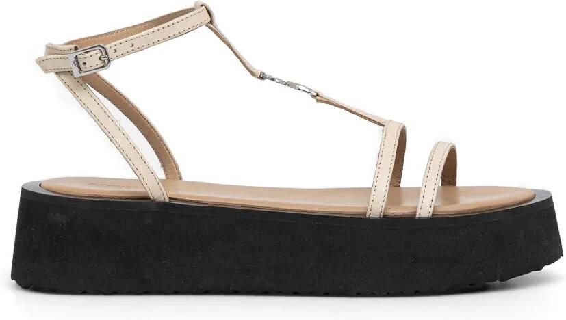 Patrizia Pepe Sandalen met plateauzool Beige