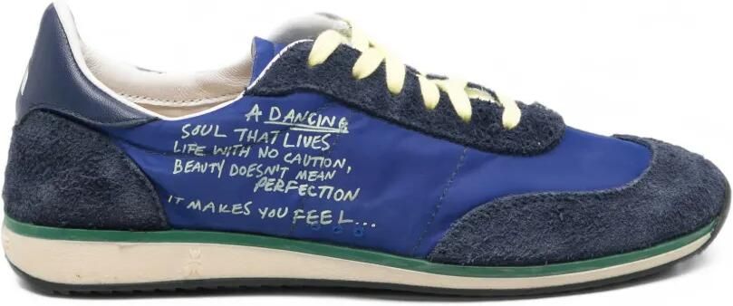 Patrizia Pepe Skin suède sneakers met vlakken Blauw