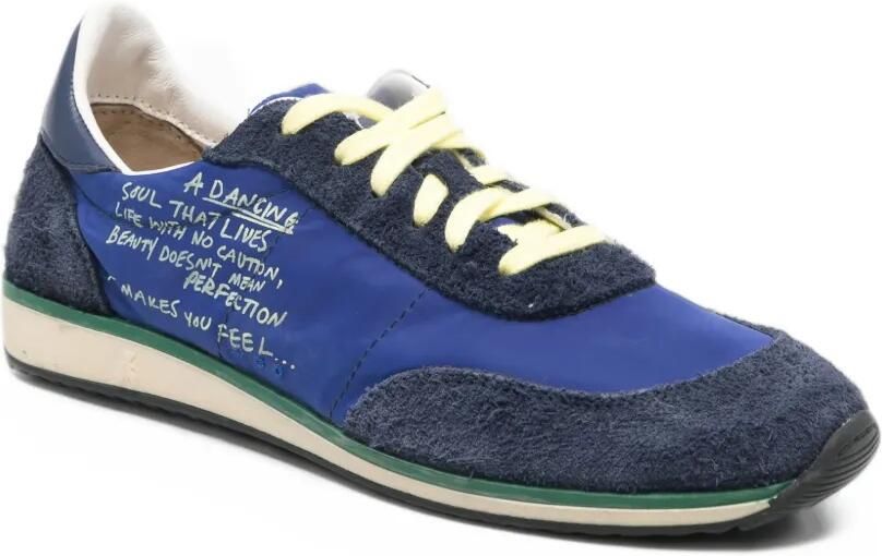 Patrizia Pepe Skin suède sneakers met vlakken Blauw - Foto 2