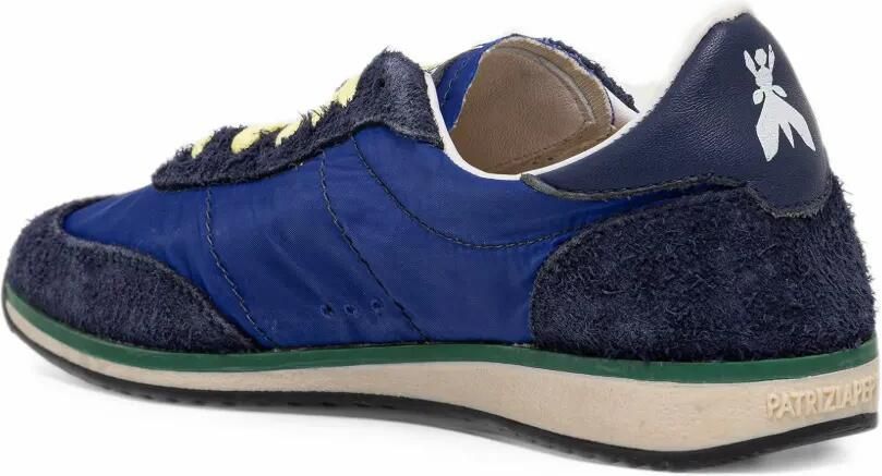 Patrizia Pepe Skin suede-panelled logo-print sneakers Blauw - Foto 3