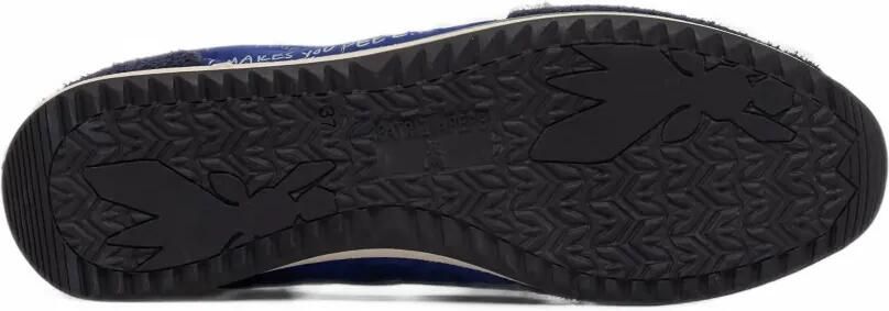 Patrizia Pepe Skin suede-panelled logo-print sneakers Blauw - Foto 5