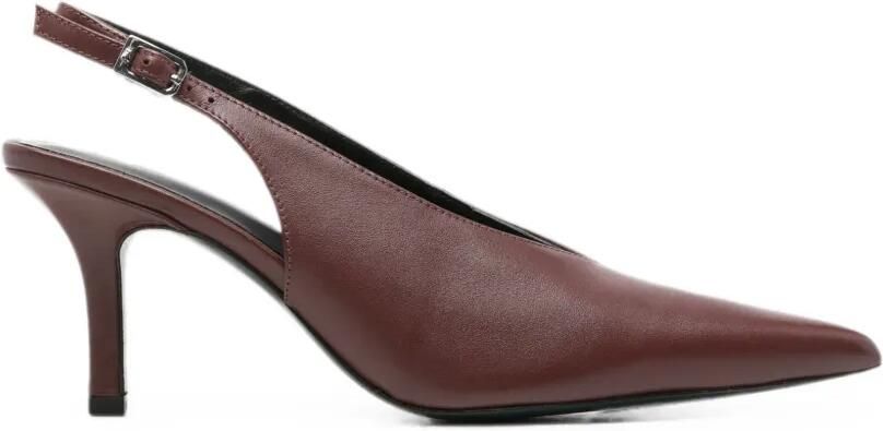 Patrizia Pepe Slingback pumps met puntige neus Bruin