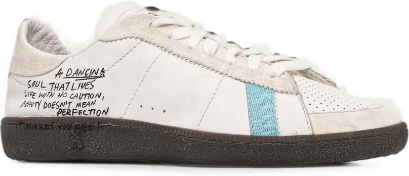 Patrizia Pepe slogan-print panelled sneakers Wit - Foto 4