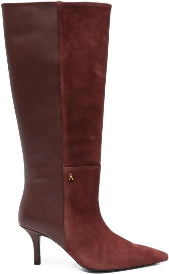 Patrizia Pepe suede leather knee-high boots Rood