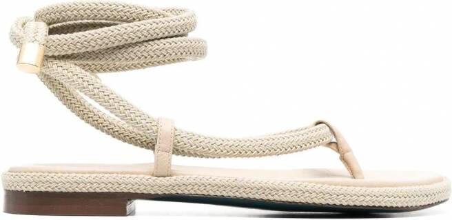 Patrizia Pepe Sandalen met wikkeltouw Beige