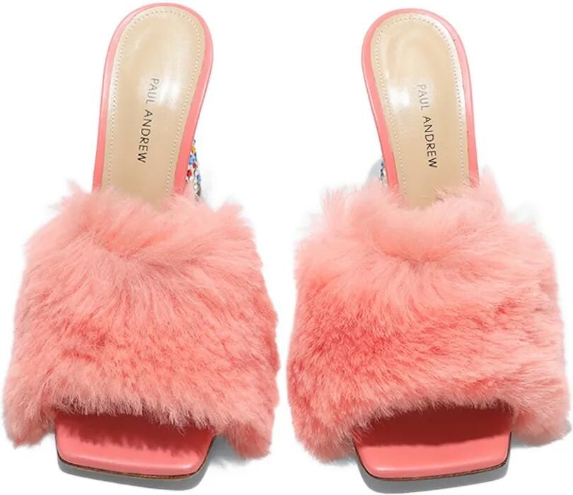 Paul Andrew 95 mm Arc Fluffy sandalen met verfraaide hak Roze - Foto 3