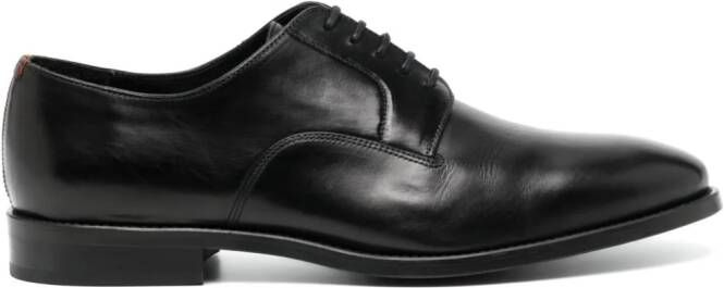 Paul Smith almond-toe leather derby shoes Zwart