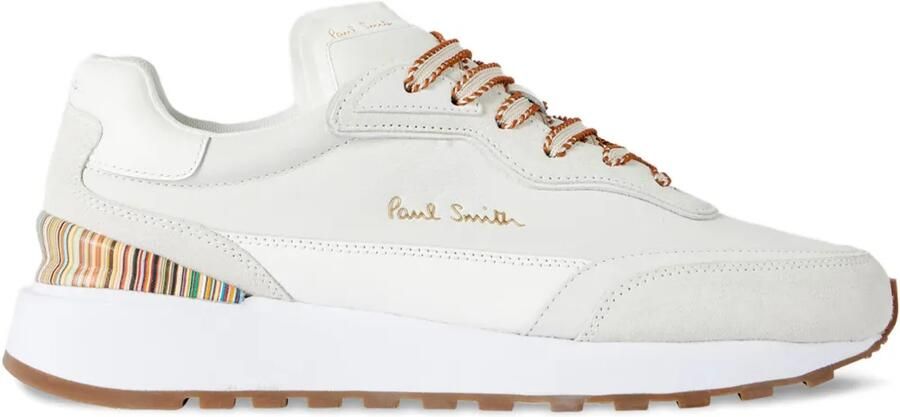 Paul Smith Aston gestreepte leren sneakers Wit
