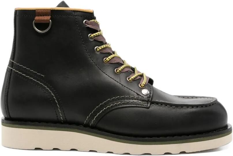 Paul Smith contrast-stitch leather boots Zwart