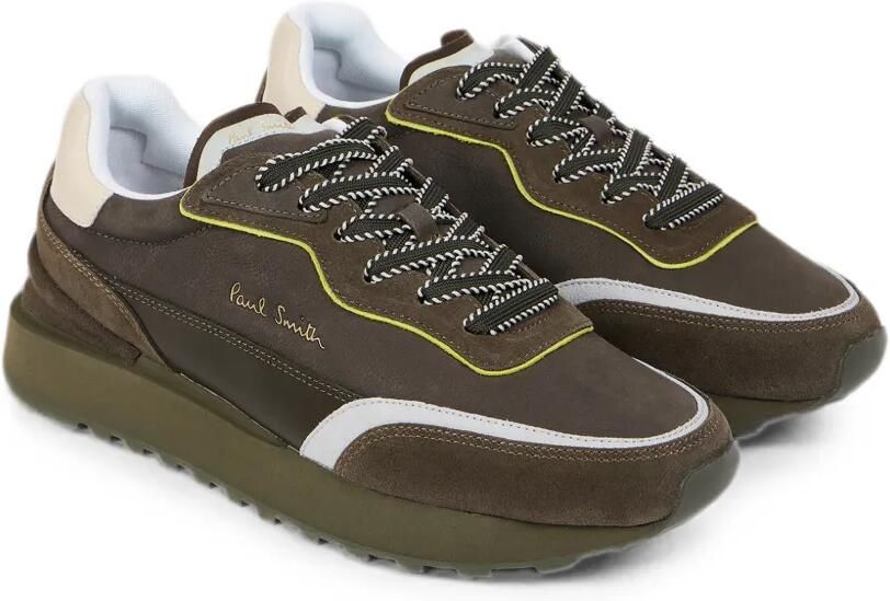 Paul Smith Kaki 'Aston' leren sneakers Bruin - Foto 4