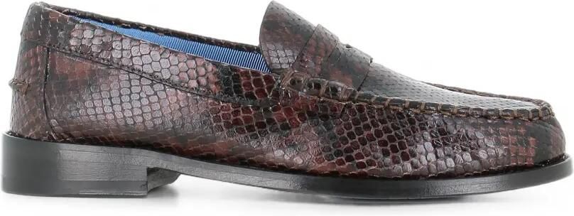 Paul Smith Laida penny loafers met slangen-effect Bruin
