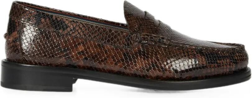Paul Smith Rialto donkerbruine loafers met slangen-effect