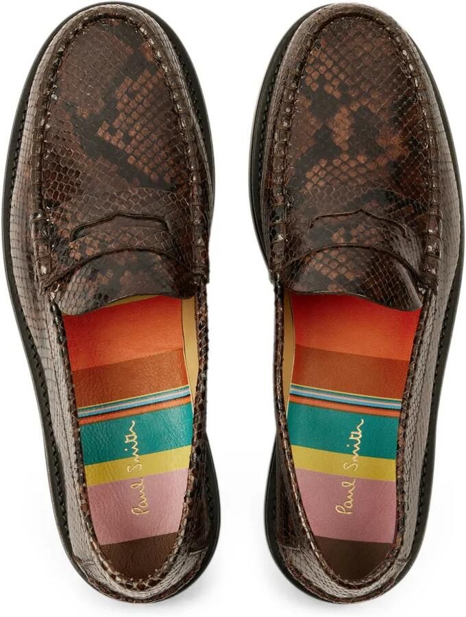 Paul Smith Rialto donkerbruine loafers met slangen-effect - Foto 2