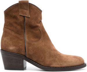 Paul Warmer Suède cowboylaarzen Bruin