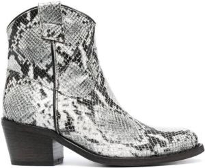 Paul Warmer Blair cowboylaarzen met slangenleer-effect Wit