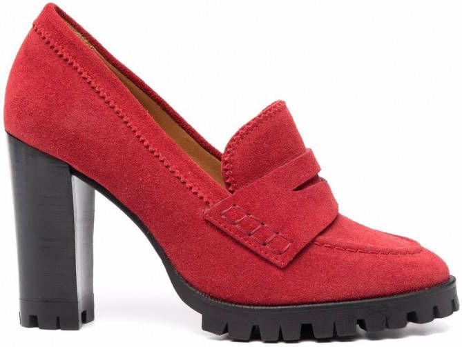 Paul Warmer Pumps met blokhak Rood - Schoenen.nl