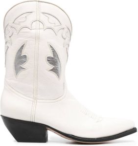 Paul Warmer Cowboylaarzen met puntige neus Wit