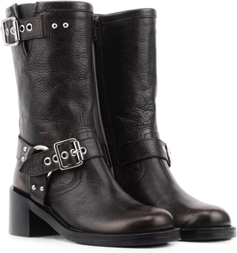 Paul Warmer 123 Bikerette buckle-strap mid-calf boots Bruin - Foto 2