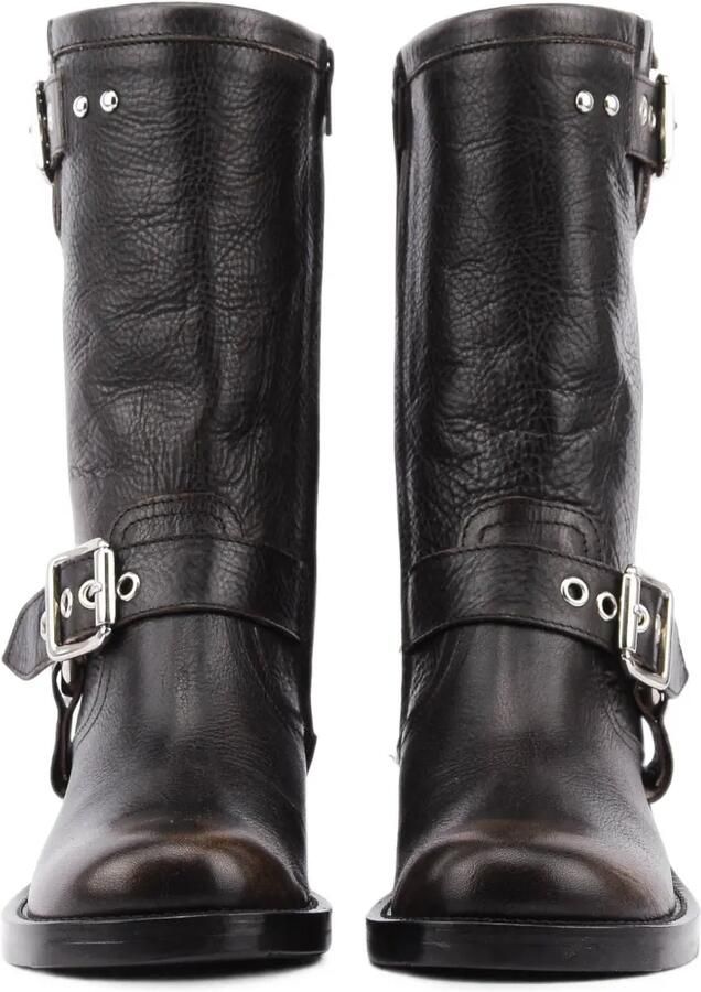Paul Warmer 123 Bikerette buckle-strap mid-calf boots Bruin - Foto 4