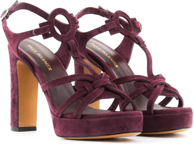 Paul Warmer 123 Paris T-bar sandalen met hoge hak Rood - Foto 4