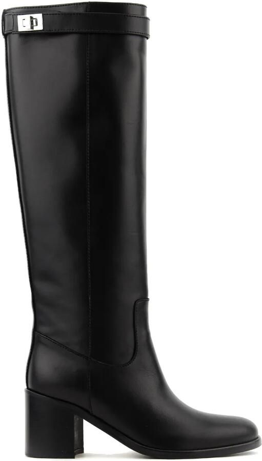 Paul Warmer 65 mm leren knielaarzen Zwart