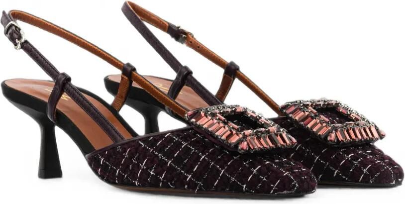 Paul Warmer Bouclé pumps verfraaid met kristallen Rood - Foto 5