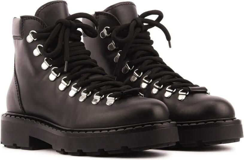 Paul Warmer Courchevel lace-up combat boots Zwart
