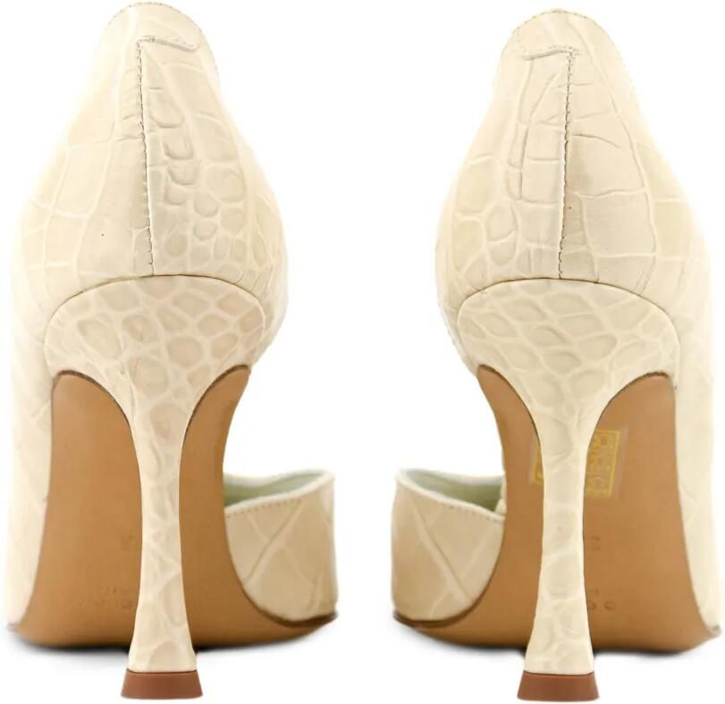 Paul Warmer D'Orsay pumps met krokodillen-reliëf Beige - Foto 3