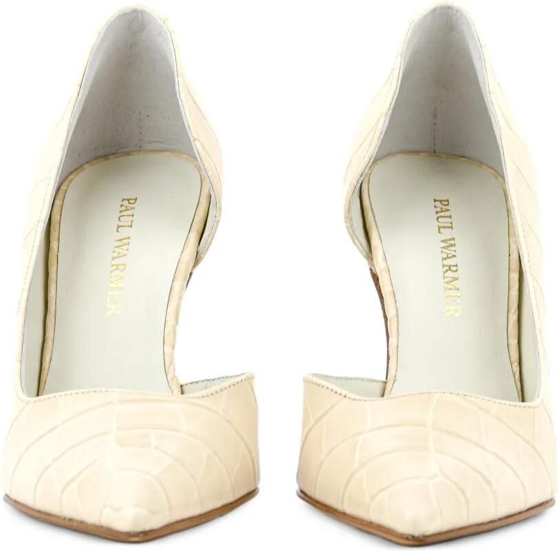Paul Warmer D'Orsay pumps met krokodillen-reliëf Beige - Foto 2