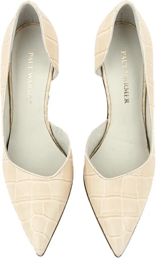 Paul Warmer D'Orsay pumps met krokodillen-reliëf Beige - Foto 5